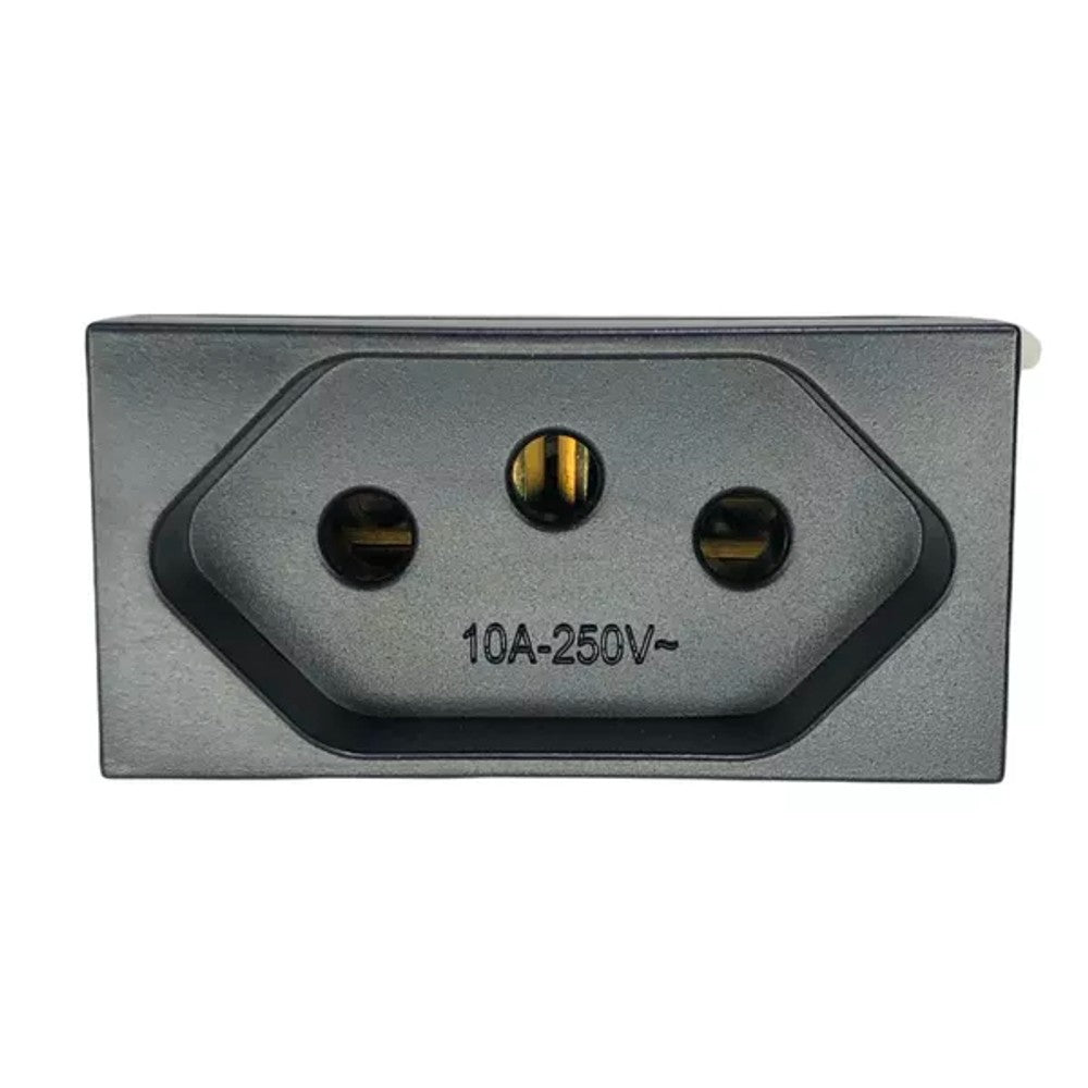 Tomada Modular 2P T 10A Preto Refinatto WEG