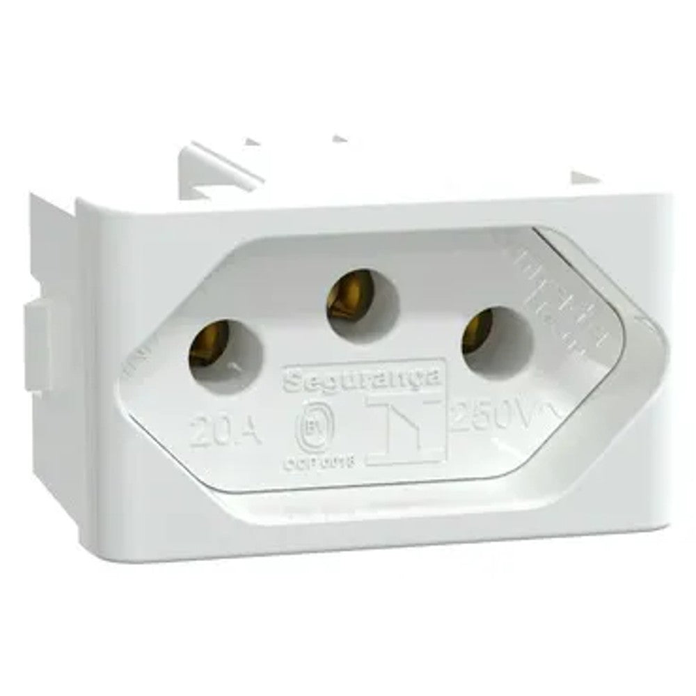 Tomada Modular 2P T 20A Branco S401110 Lunare Up Schneider