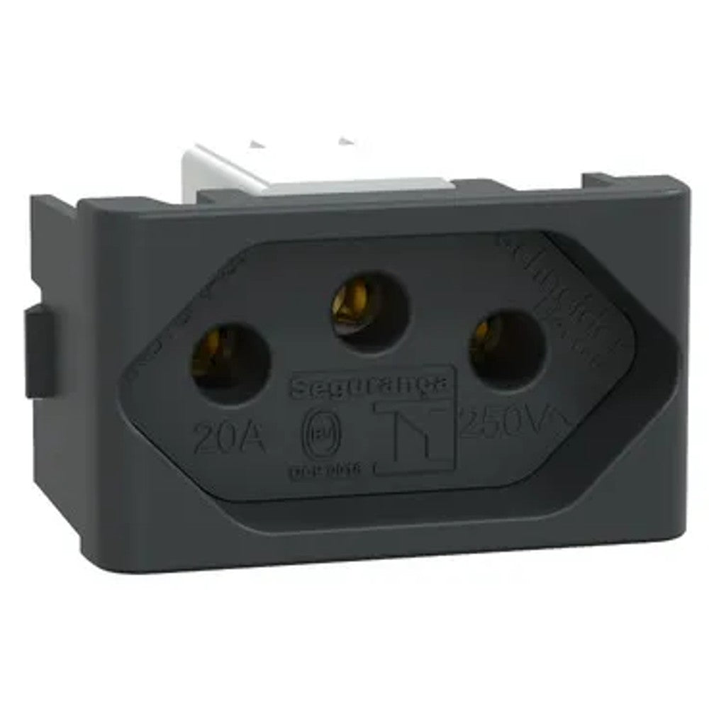 Tomada Modular 2P T 20A Cinza Lunare UP Schneider