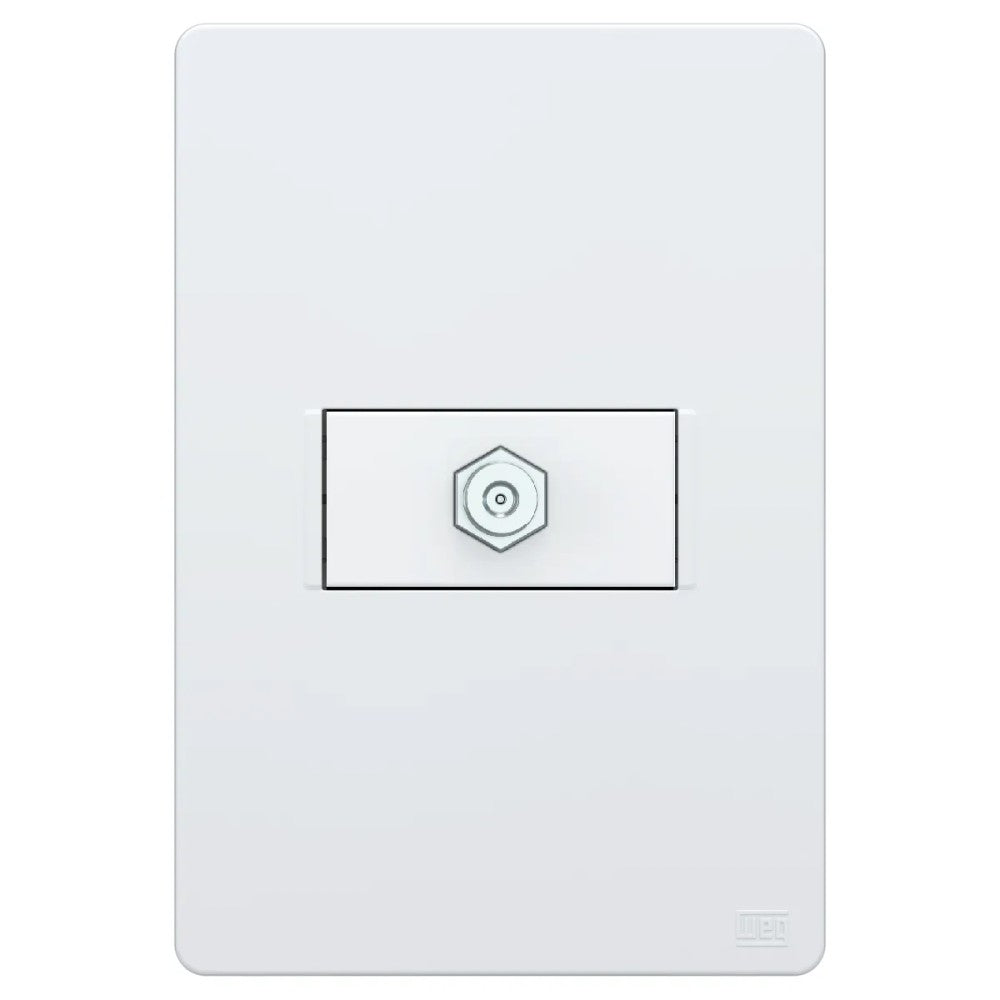 Tomada Modular Antena TV Coaxial Branco Esatta WEG
