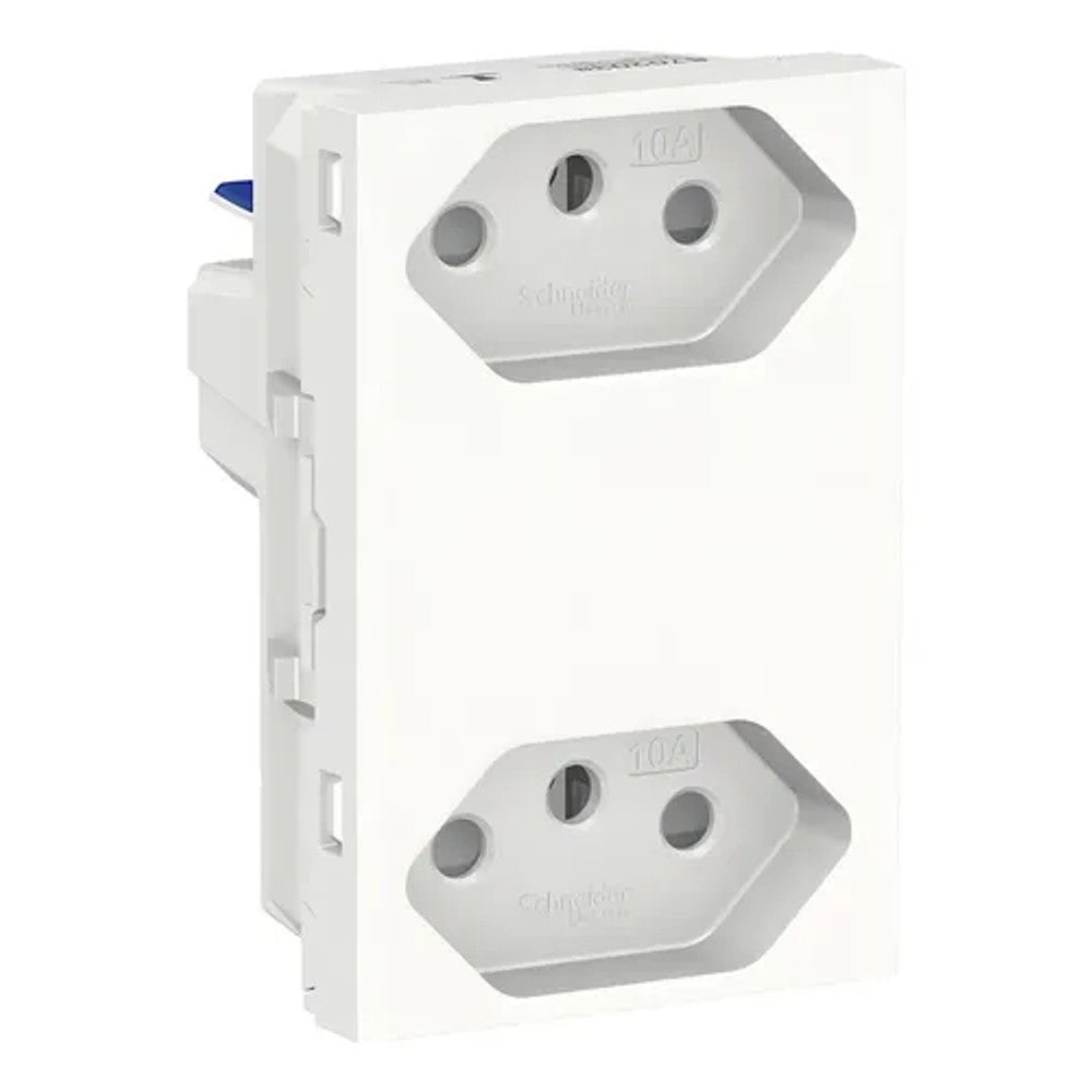 Tomada Modular Dupla 2P T 10A Branco Orion S70325104 Schneider