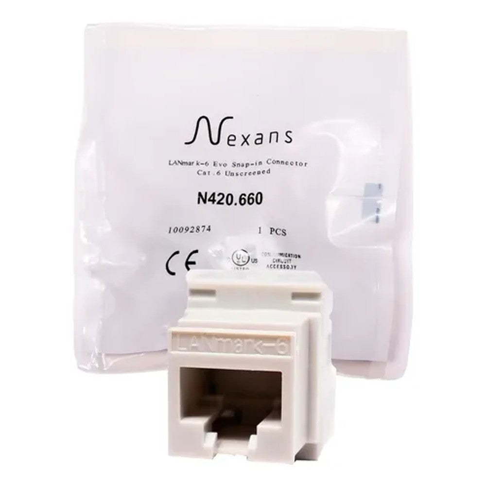 Tomada RJ45 8 Vias CAT6 Branco EVO SNAP Nexans