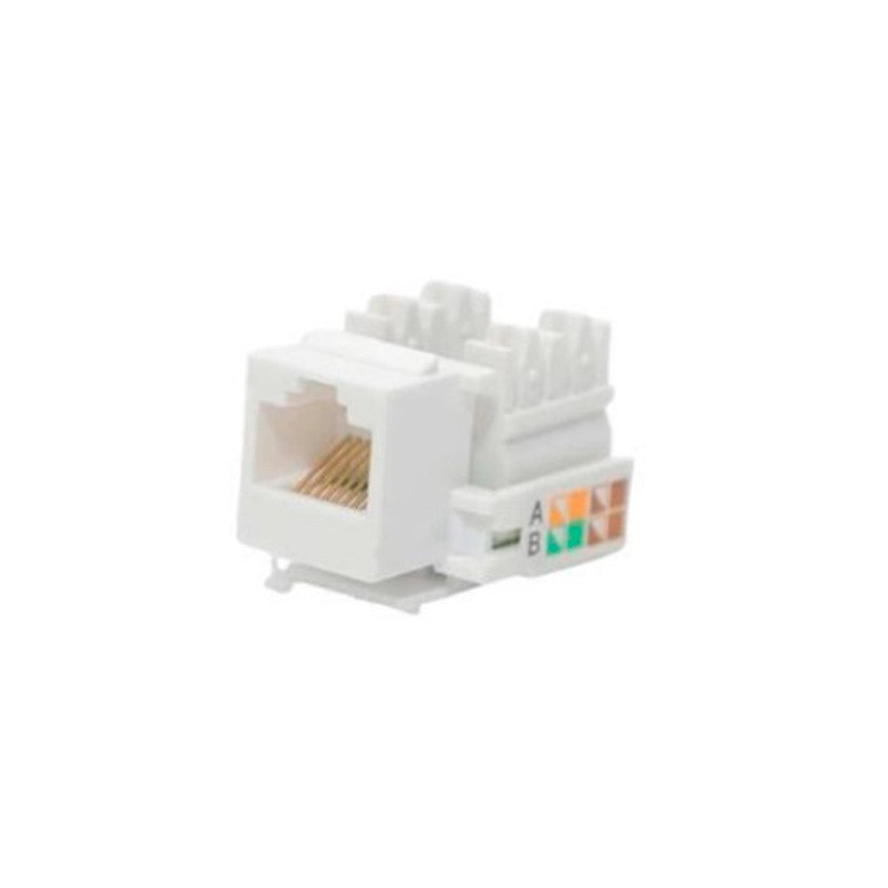 Tomada RJ45 Fêmea 8 Vias CAT5E Branco Mpt