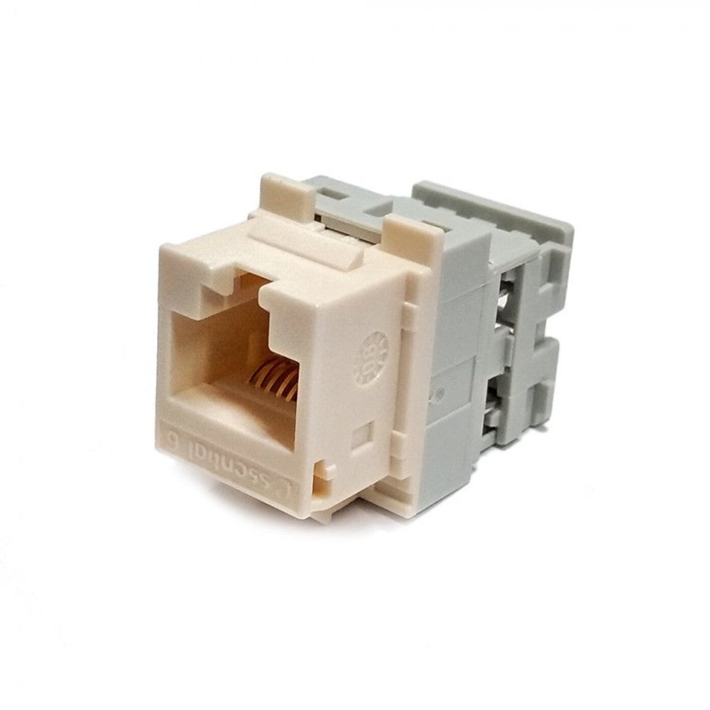 Tomada RJ45 Fêmea 8 Vias CAT6 Nexans Branco/Bege