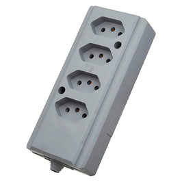 Tomada de Barra Quadrupla 2P T 10/20A Cinza Interneed