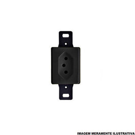Tomada de Embutir 2P T 10A Retangular Preto
