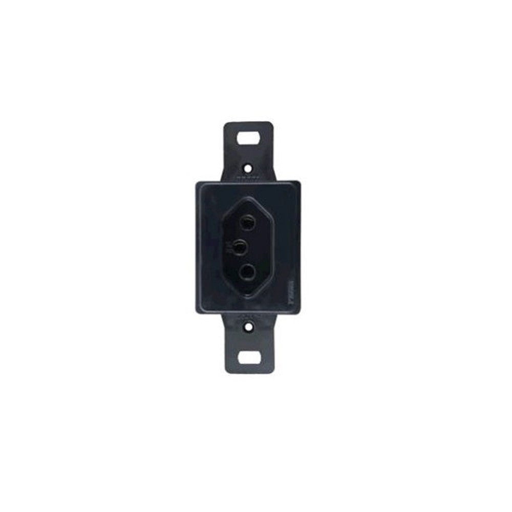 Tomada de Embutir 2P T 20A Retangular Preto