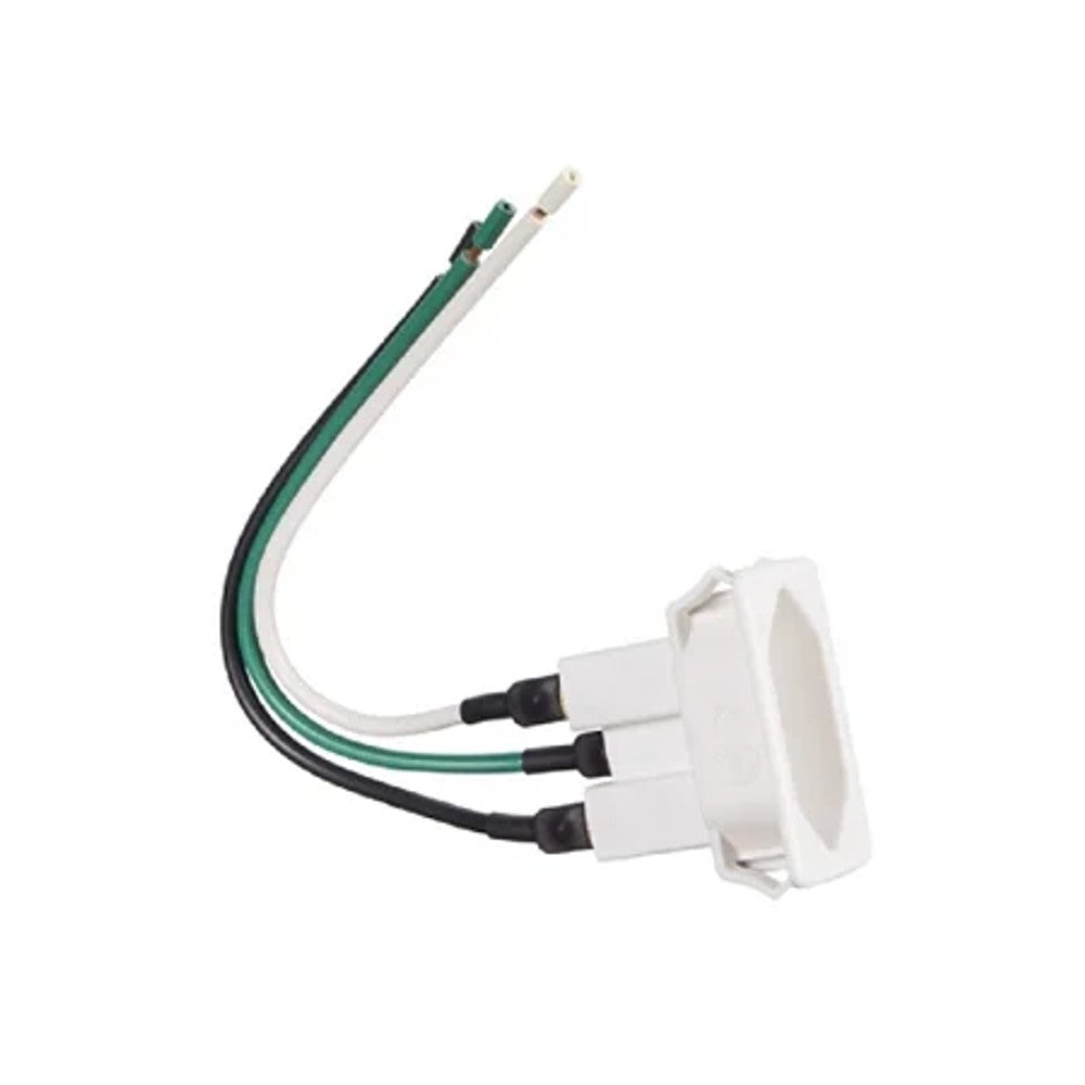 Tomada de Embutir 2P T Painel 20A Com Rabicho Branco Blux