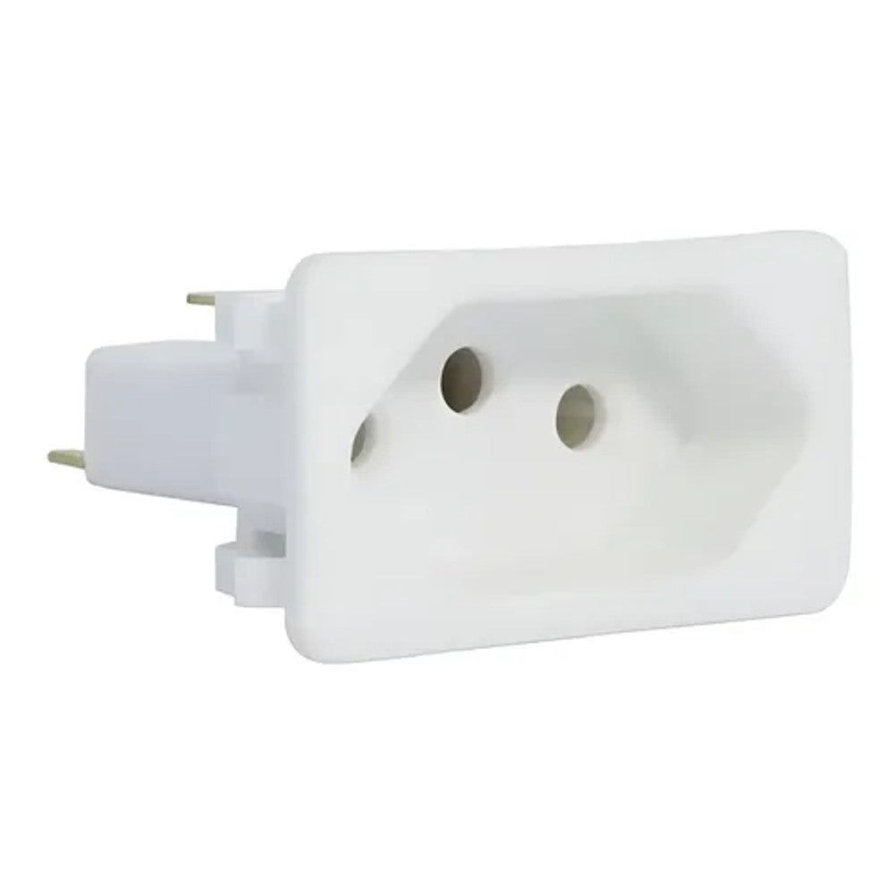 Tomada de Embutir para Painel 10A Sem Rabicho Branco Margirius