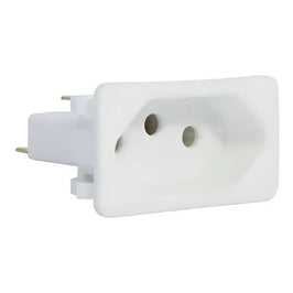 Tomada de Embutir para Painel 10A Sem Rabicho Branco Margirius
