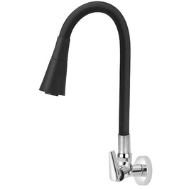Torneira Cozinha Parede Flexível Clock Preto Forusi 1117.93