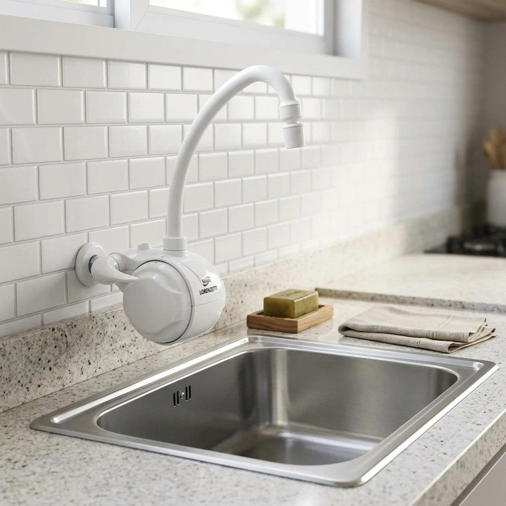 Torneira Elétrica Versátil 3T 220V 5500W Branco Lorenzetti