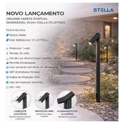Vareta Organik Limpador de Parabrisa Lado Pontual Direito 1W 50cm Stella