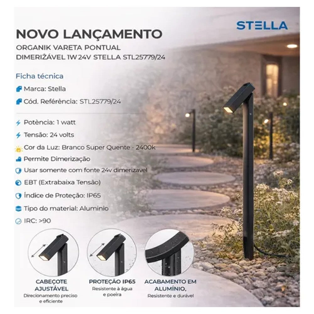 Vareta Organik Limpador de Parabrisa Lado Pontual Direito 1W 50cm Stella